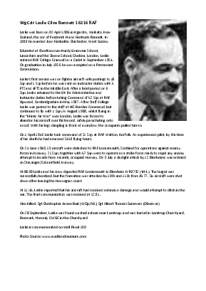 A preview of a PDF biography for Bennett, Leslie Clive